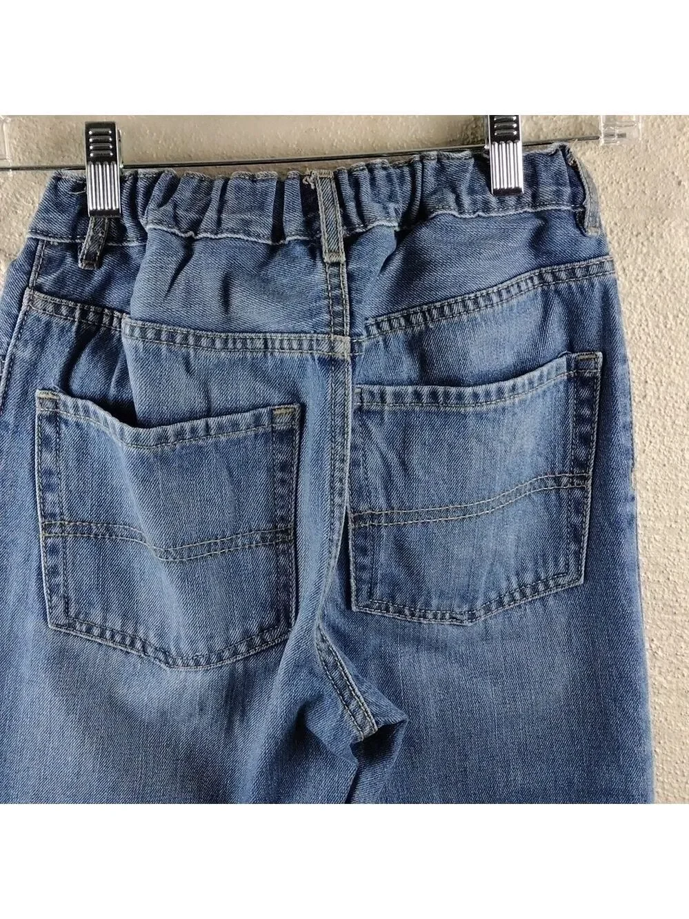 Children's Place Blue Medium Wash Five Pocket Straight Leg Adjustable Waist Jean